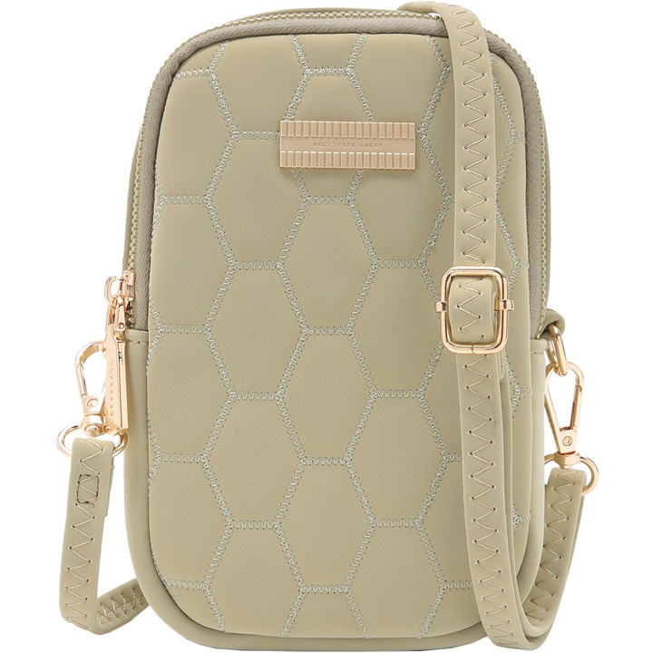 Geanta mini crossbody pentru telefon, eleganta din piele PU, 19x12, 5x6, 5 cm, PRETTYZYS L4-224, Verde