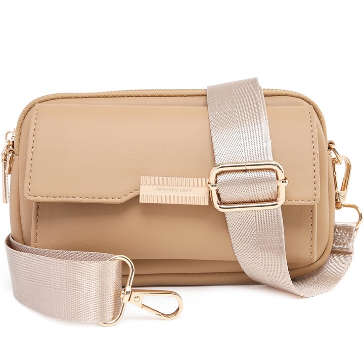 Geanta mini crossbody pentru telefon, eleganta din piele PU, 20x13, 5x5, 5 cm, PRETTYZYS X3-133BN Maro