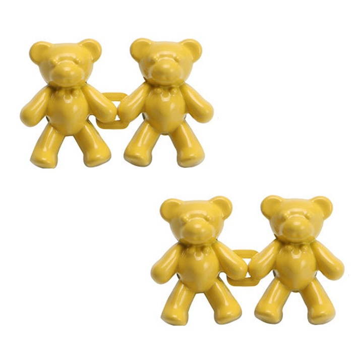 Butoane Ajustabile Talie ASDIIT® Set 2 Design Ursule Dispozitiv Magic Pentru StraNgerea Taliei Pantalonilor, Utilizat Pentru Fixarea Pantalonilor, Ajustarea Dimensiunii Taliei Mari A Pantalonilor, Ace De Siguranta Pentru MicsOrarea Taliei Galben