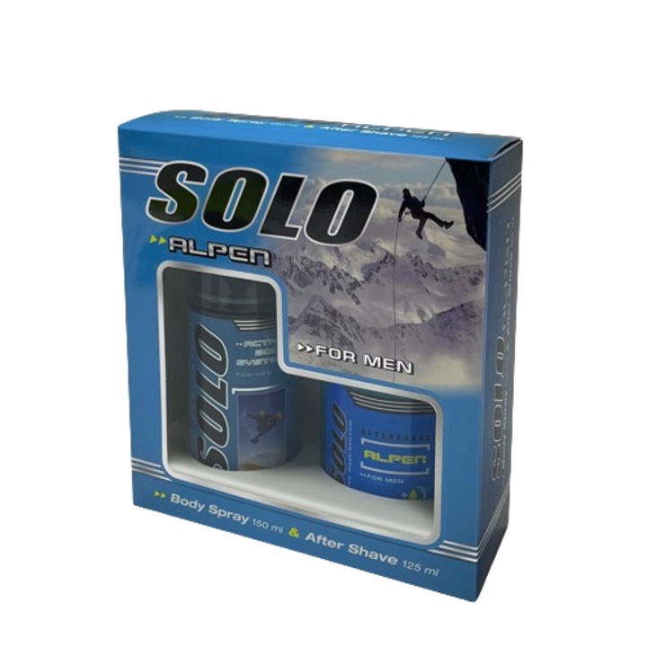 Férfi box Solo Alpen dezodor 150ml, borotválkozás utáni 125ml