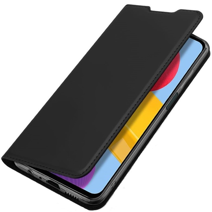 Etui pentru Samsung Galaxy M13, Dux Ducis, negru, cu suport, inchidere magnetica
