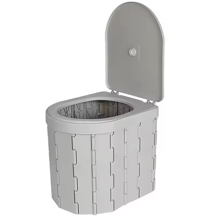 Toaleta portabila pliabila in aer liber, 33×30×28CM, gri