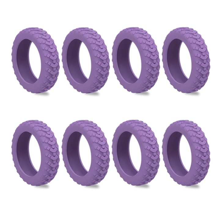 Set protectii roata, RUIOMII®, Protectii pentru rotile de bagaje, antifrictiune si silentioase, 8 buc, mov