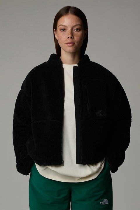 The North Face, Jacheta cu fermoar si model uni, Negru