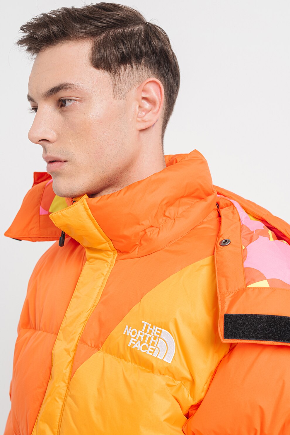 North Roz The North Face, Geaca cu vatelina, Portocaliu, Roz pastel, Galben neon ...