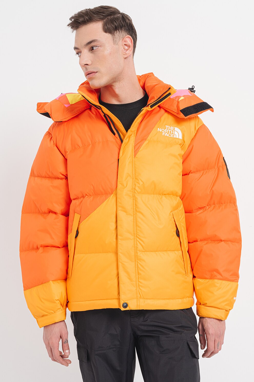 North Roz The North Face, Geaca cu vatelina, Portocaliu, Roz pastel, Galben neon ...