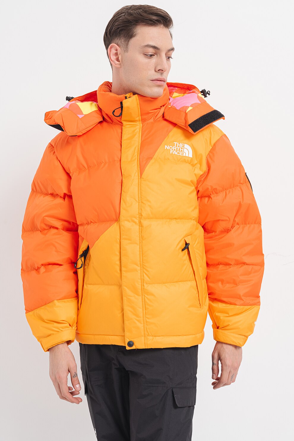 North Roz The North Face, Geaca cu vatelina, Portocaliu, Roz pastel, Galben neon ...
