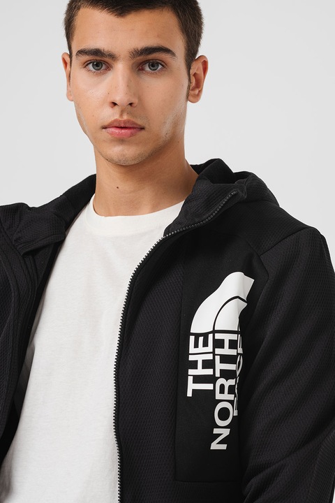 The North Face, Худи Merak за хайкинг с цип, Избеляло черно