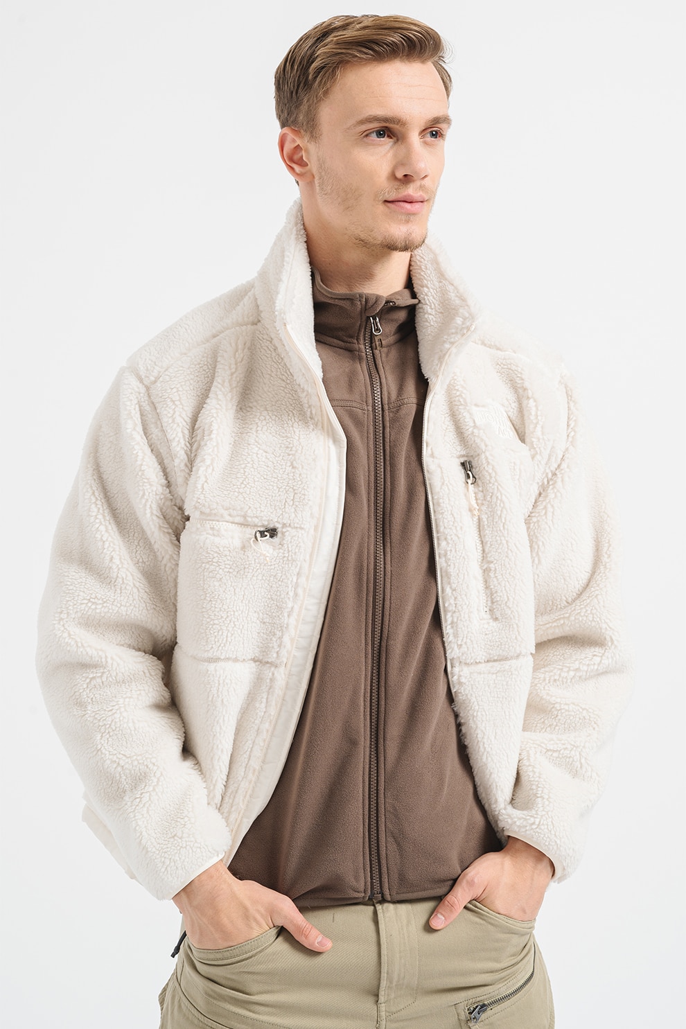 The North Face, Jacheta din blana sherpa sintetica Denali X, Alb
