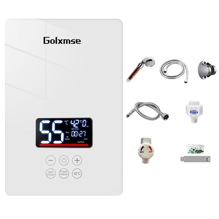 Elektromos vízmelegítő, Golxmse, távirányító, állandó hőmérséklet, 220V~6000W