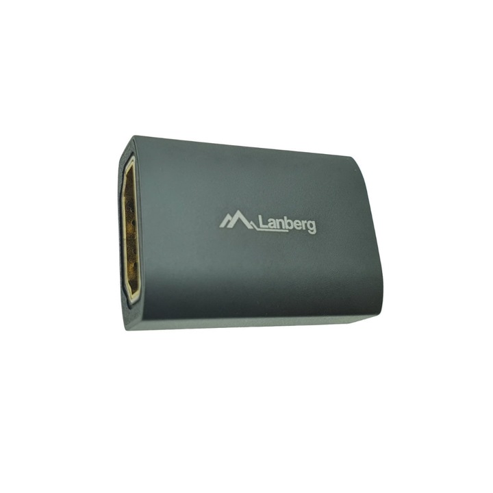 Adaptor HDMI mama la HDMI mama, 8K, Lanberg 44094, DSC, eARC, HDR, carcasa aluminiu, argintiu Argintiu 0 m