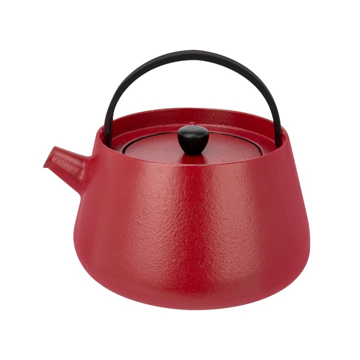 Piros öntöttvas teáskanna, 0,83 literes, Bill Cosy&Trendy