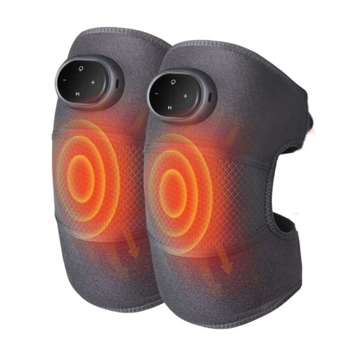 Комплект за термичен масаж WALALLA, 3 режима на вибрация, 5 температурни нива, сензорен екран, преносим, сив, 30x17x7 cm