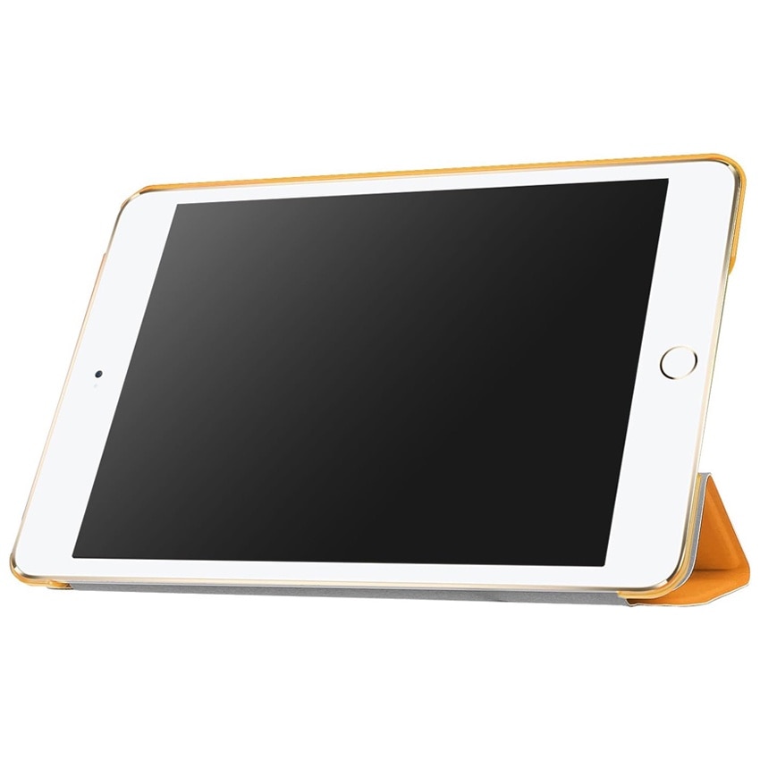 Husa protectie tip Flip pentru iPad Mini 4/5, Model Carte, Portocaliu