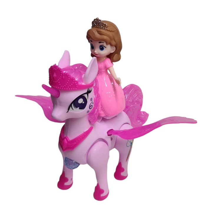 Elektromos póni babával, sétafunkciókkal, fényekkel, zenével