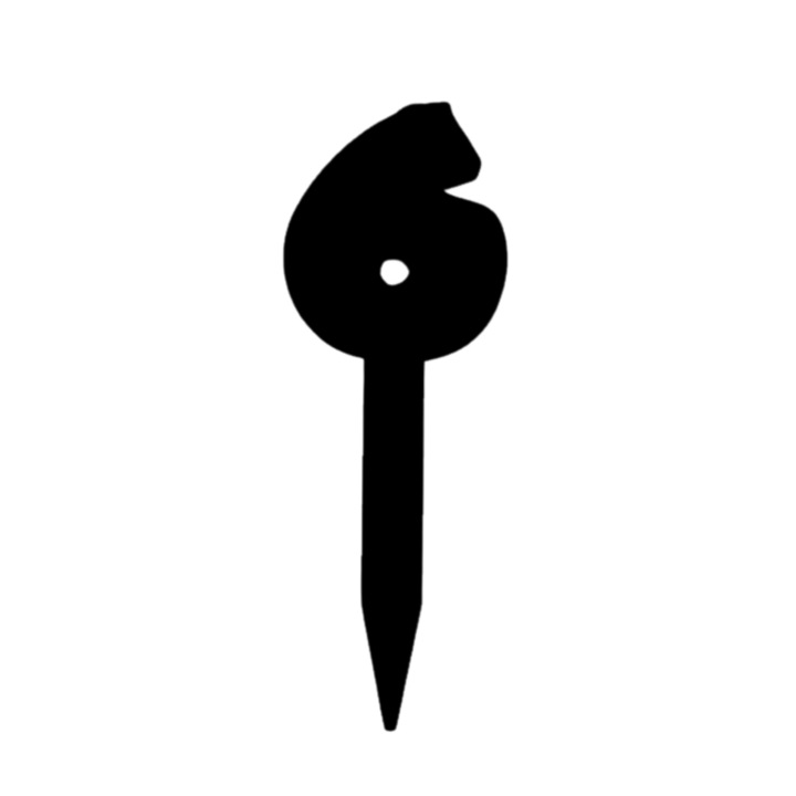 Topper tort, "6", zi de nastere, aniversare,150 X 54 mm negru