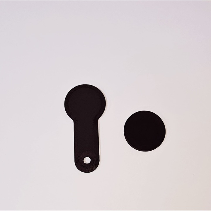 Breloc cu functie deblocare carucior supermarket si fisa, negru mat, G-Mark®