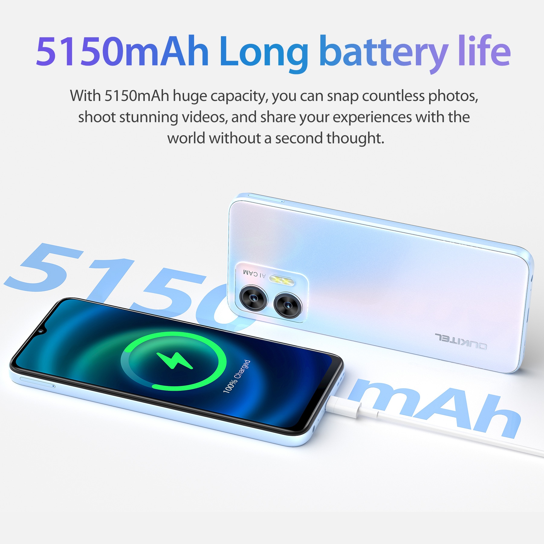 OUKITEL C36 Telefon Mobil Deblocat, 12GB+128GB/1TB expandabil