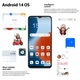 Oukitel C36 mobiltelefon, 8GB RAM+128GB ROM+1TB-ig bővíthető, 6,56 hüvelykes HD+ kijelző, Octa-Core processzor, Android 14, 5150mAh, 5MP+13MP kamera, 4G Dual SIM, arcfelismerés és ujjlenyomat, GPS, kék