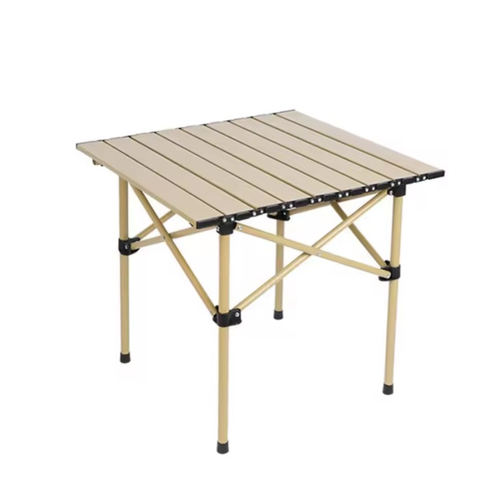 Компактна сгъваема къмпинг маса, Лесно сглобяване и разглобяване, Удобна за пренасяне, Издръжлива конструкция, Светло кафяв