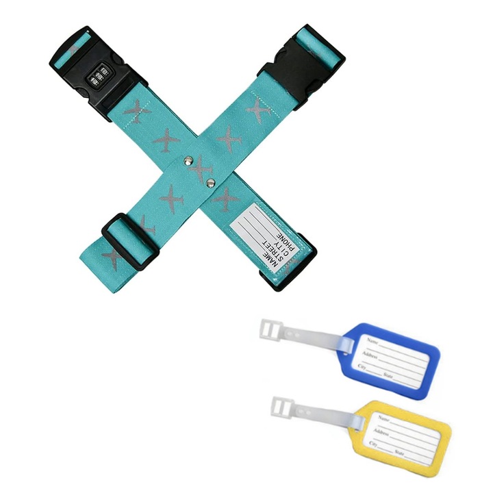 Здрави ремъци AMRINUGL, персонализиран комплект ремъци за багаж с кодирана ключалка, ярки цветове, регулируеми