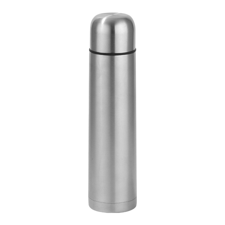 Termos mare de cafea, Longziming, inox, 1 l, 13 x 8 cm, argintiu