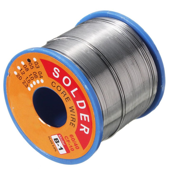 Макара заваръчна тел 250гр. 60/40 0.8мм, материал калай, за електронни схеми