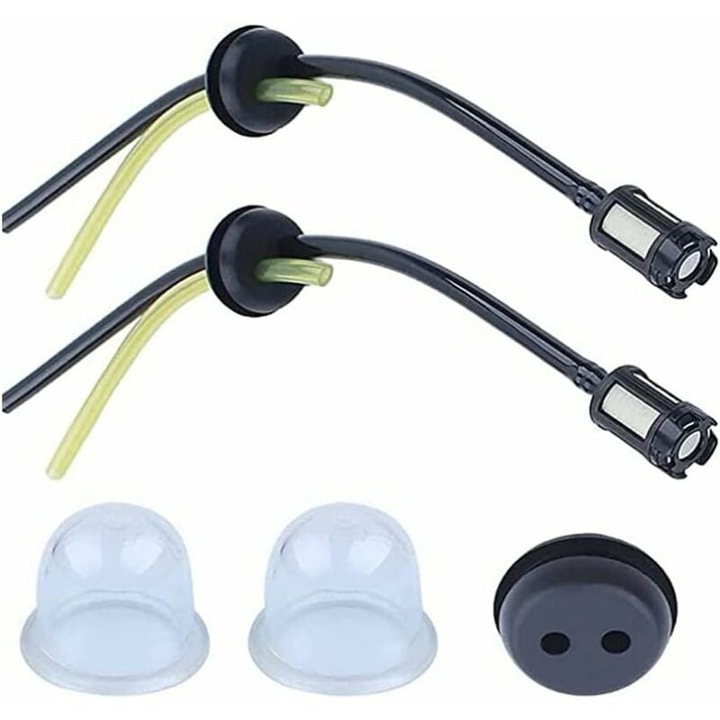 Ansamblu garnitura pentru conducta de combustibil, compatibil cu Trimmer Stihl Honda WeedEater, set de becuri de amorsare pentru filtru inclus, garantie de satisfactie, pachet de incredere