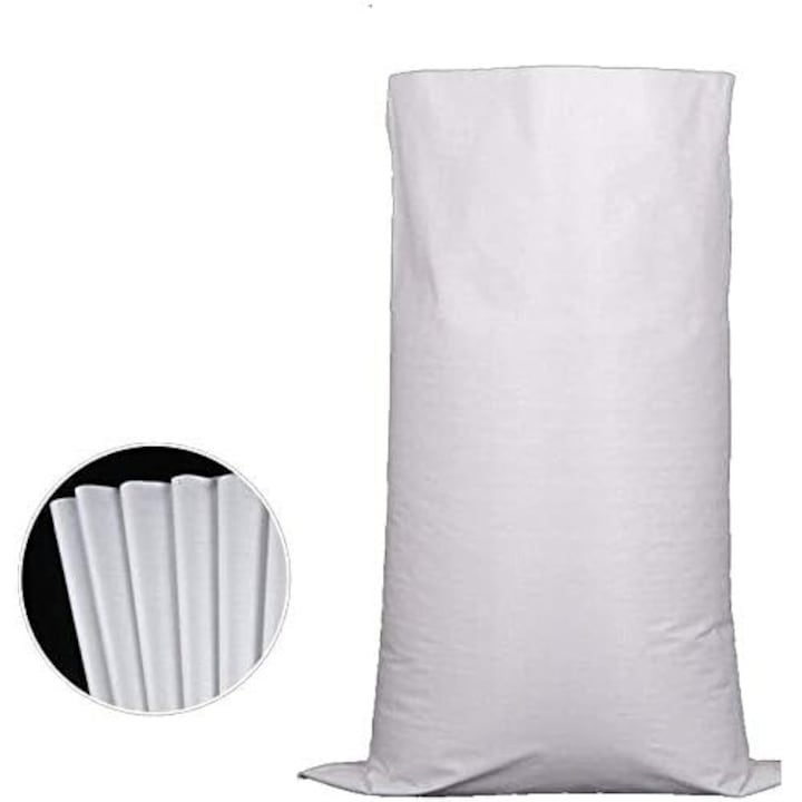 Комплект 10 чувала за отпадъци 60x100cm, бели, голям капацитет, за строителни материали и отпадъци