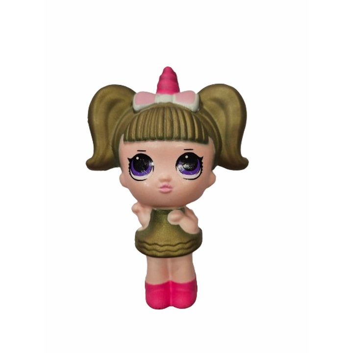 Jucarie Squishy, ​​Papusa, Senzorial, Multicolor, 15 sm