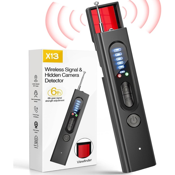 Професионален детектор за шпионски устройства, Dytimeem, E333, открива скрити камери, шпионски микрофони, GPS/GSM локатори, домофони, за офис, кола, хотел, пътуване