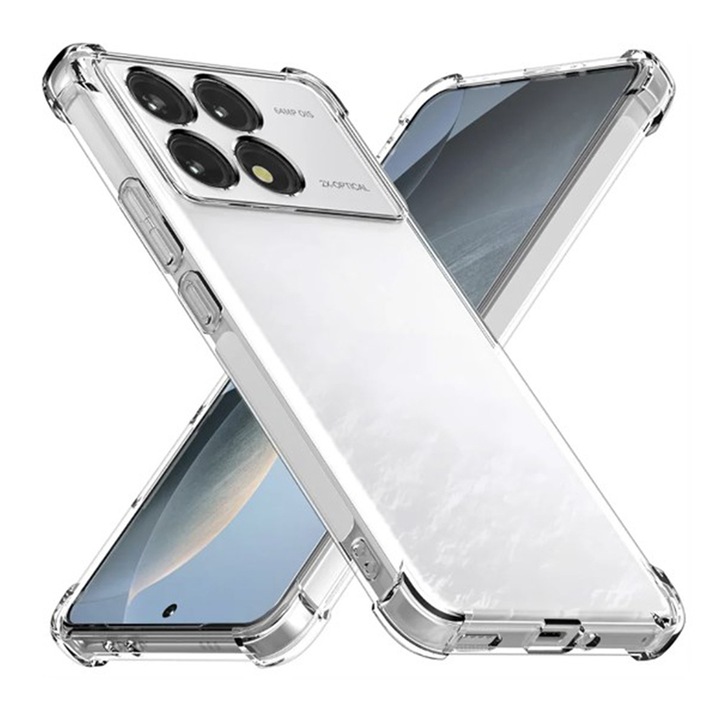 Xiaomi Poco F6 Pro tok - Techsuit Ütésálló átlátszó szilikon - átlátszó