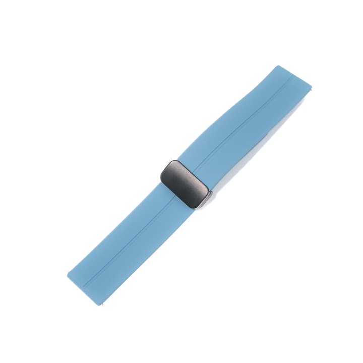 Curea silicon bleu pentru smartwatch cu inchidere magnetica