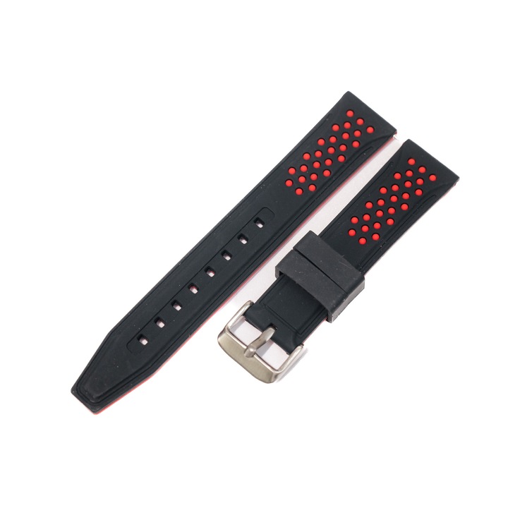 Curea silicon doua, neagra cu rosu telescop QR