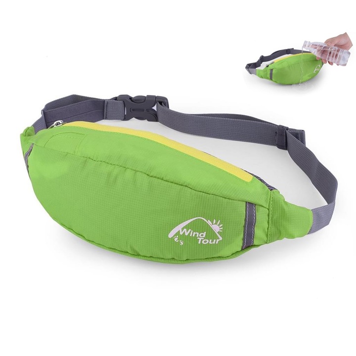 Sporttáska, zöld, 2L, 23x8x12cm