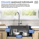 Set Chiuveta Bucatarie O Cuva, Sunbest, 48x45 cm, Otel Inoxidabil 304, Satina Inox, Argintiu, Sifon Manual, Dozator 350ml, Kit Montaj, Adancime 210mm, Protectie Condens, Panouri Antifonare, Rezistent Zgarieturi, Montaj Incastrat