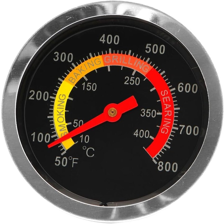 Termometru pentru gratar Enforose, design elegant, inox, impermeabil, usor de citit, instalare simpla