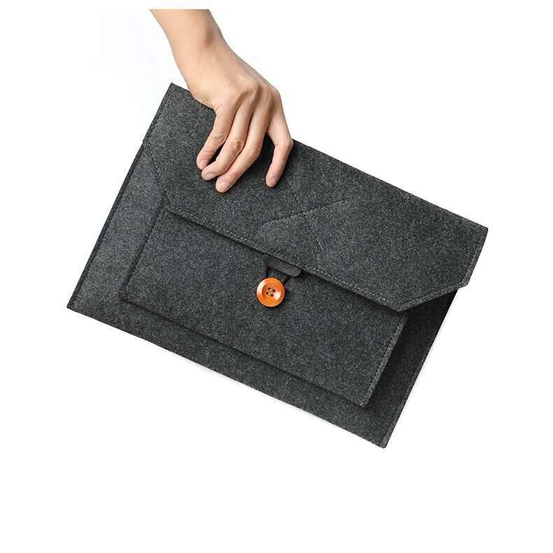 Husa Laptop, , Design Plic, Protectie Completa, Piele ecologica, Negru, 40.5x26.5cm, Set de Buzunare