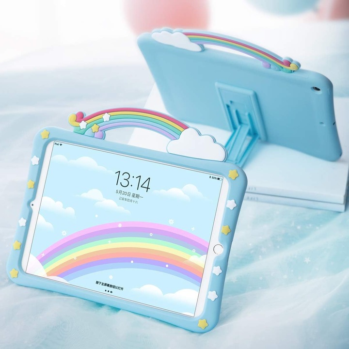 Puha szilikon tablet tok beépített állvánnyal, aranyos mintával, iPad Mini 5 7.9 inch 2019-hez