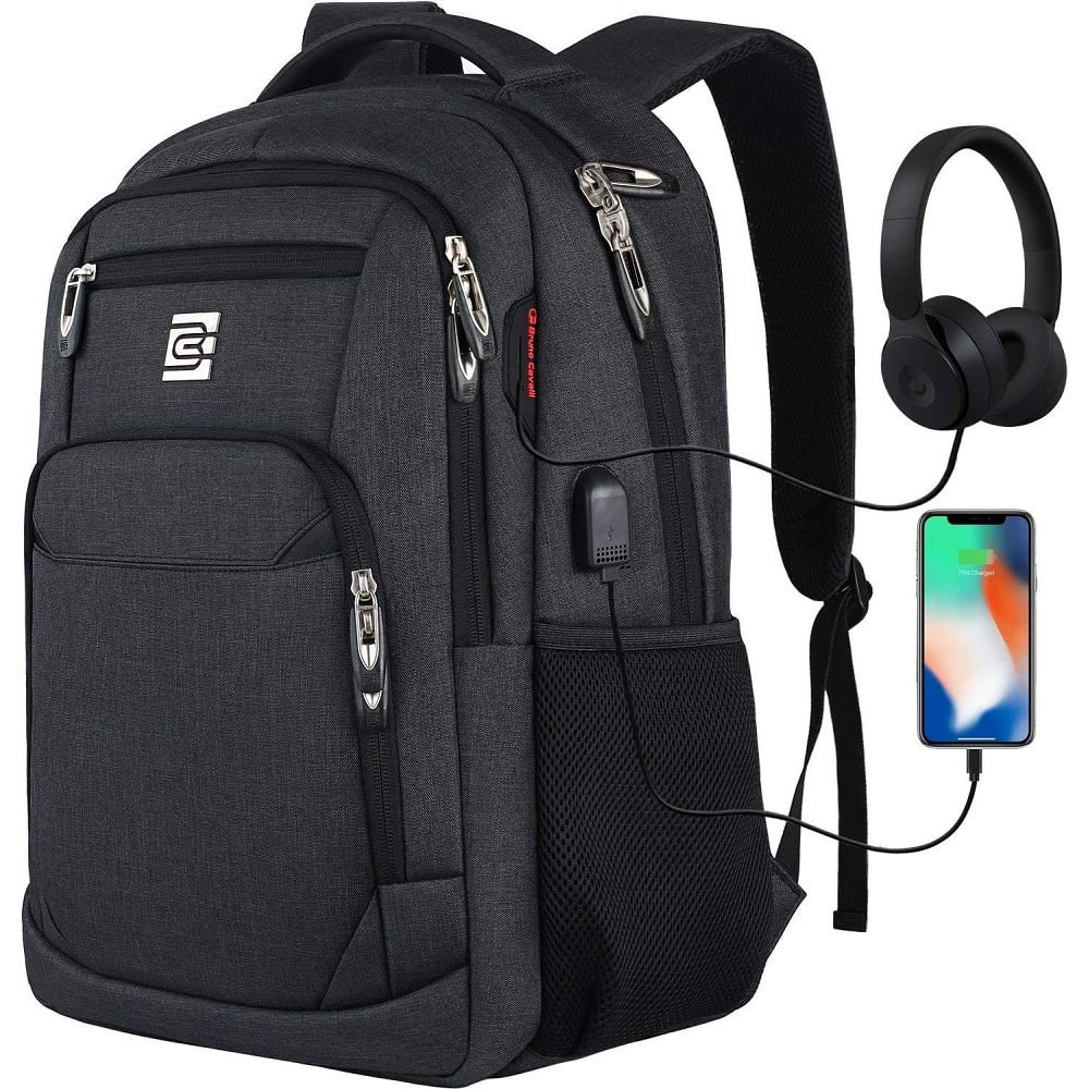 Rucsac laptop multifunctional Enforose, compartimente organizate, rezistent la apa, negru