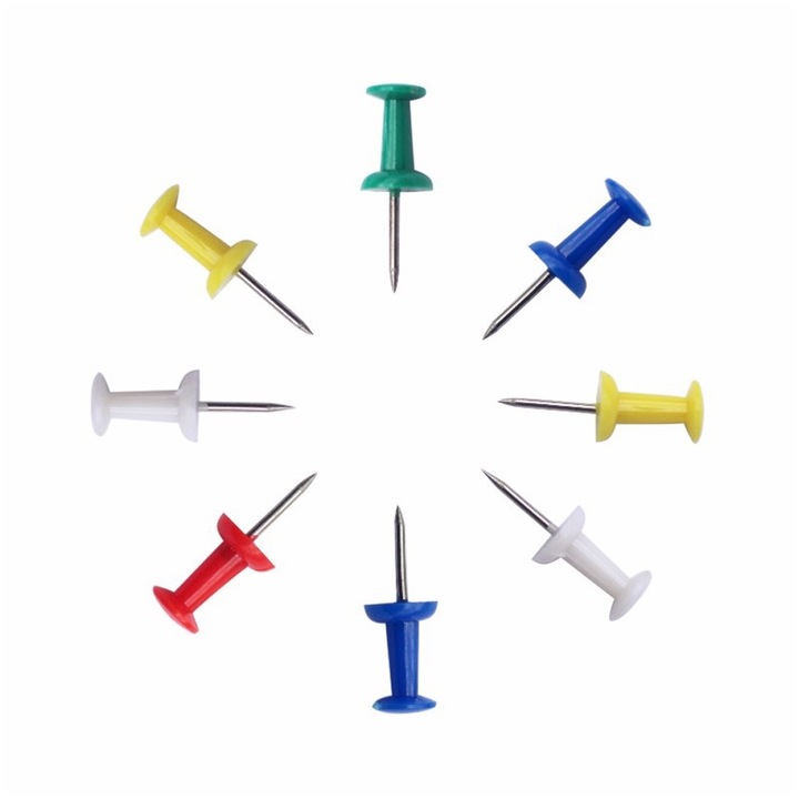 Set de 300 pioneze colorate pentru panou de pluta, multicolor