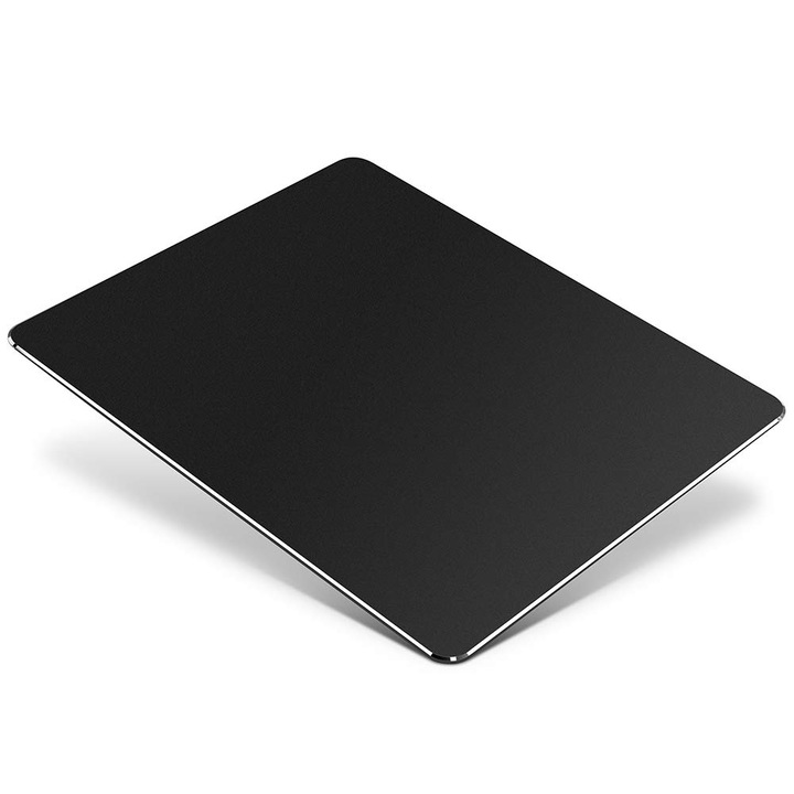Mouse pad Zeaicos, aluminiu, negru, 23x18x0.2cm, dublu fata