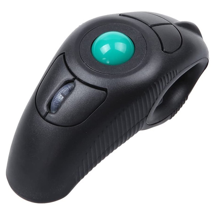 Mouse wireless cu trackball, negru, 1000DPI, 10m, set cu geanta de depozitare