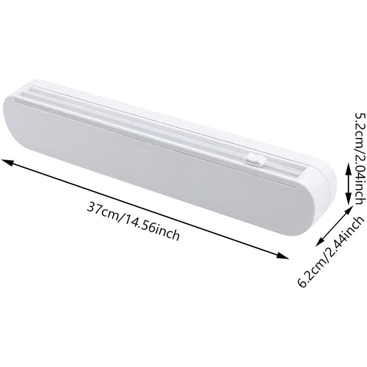 Dispenser folie alimentara, 12 ventuze, alb