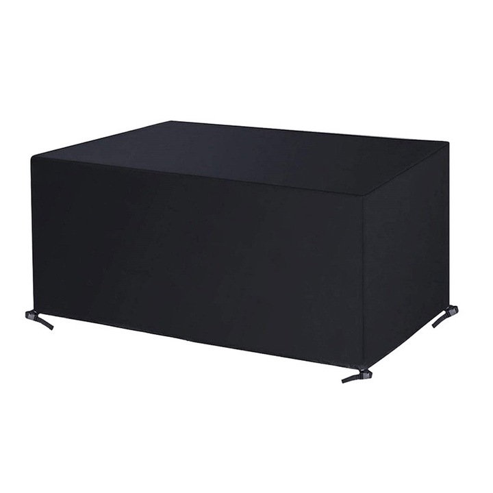 Покривало за градински мебели MINE Bcc, 130*130*90см, от полиестер, черен плат Оксфорд, покривало за градински мебели, водоустойчиво, с шнур и капса за закрепване