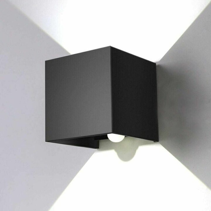 Aplica perete LED 12W senzor miscare unghi reglabil alb cald 10x10x10cm impermeabila