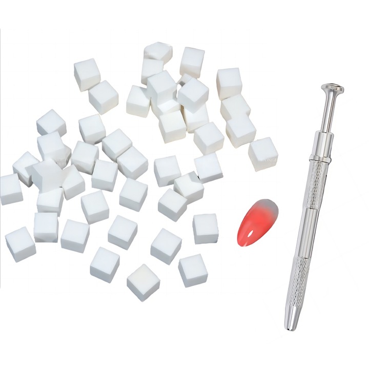 ASDIIT szivacskészlet műkörmökhöz, gradiens és ombre hatáshoz, hordozható, fehér