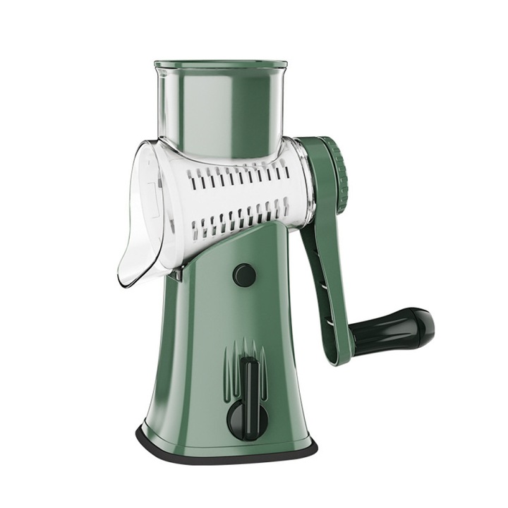 Razatoare manuala multifunctionala 5 in 1 Fokelyi, verde militar, 5 lame din otel inoxidabil, dimensiuni 7.5x6cm