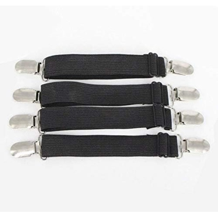 Комплект от 4 ъглови колана, AMRINUGL, ластик със защита на текстила, черен, 100x15см