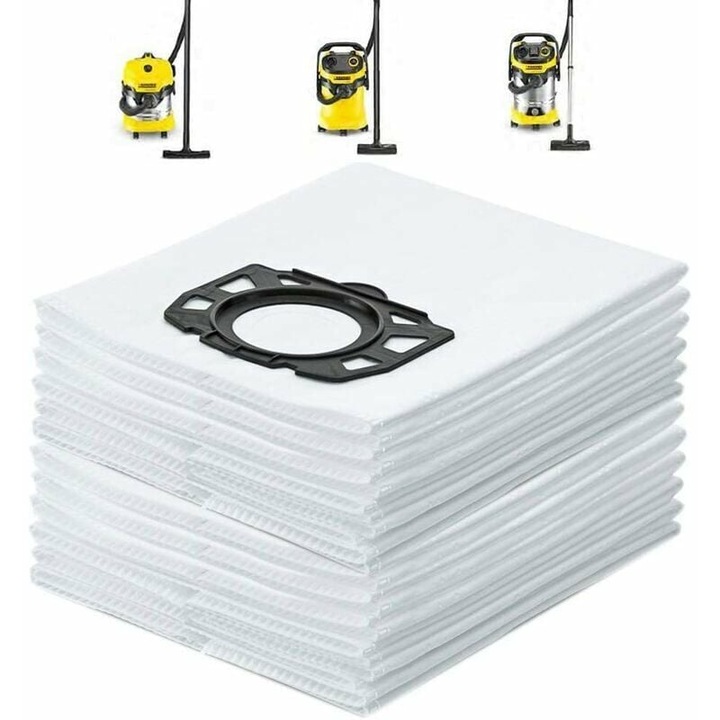 Pungi filtrante din fleece pentru aspiratoare umede si uscate, Enforose, design optimizat, capacitate mare de retentie a prafului, set